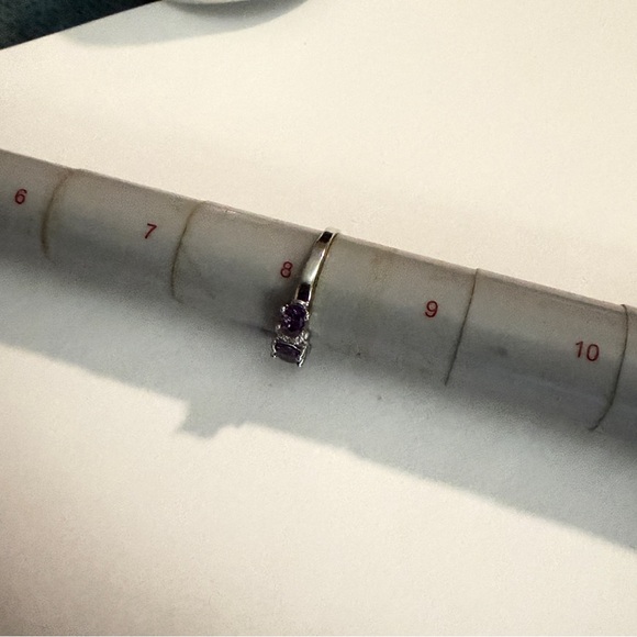 New Natural 2.32CT Amethyst Diamond 14K White Gold Hallmarked Ring - Picture 16 of 17